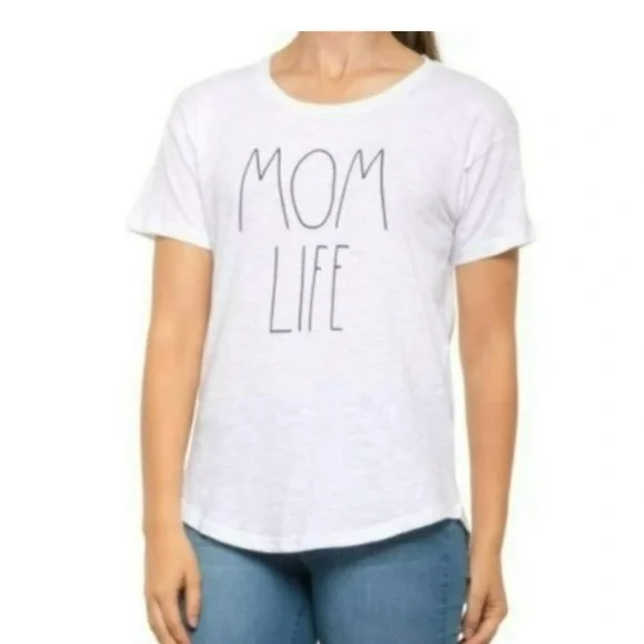 Rae Dunn White 'Mom Life' T-Shirt - Picture 2 of 4